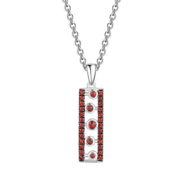 Garnet silver pendant - 390 #2