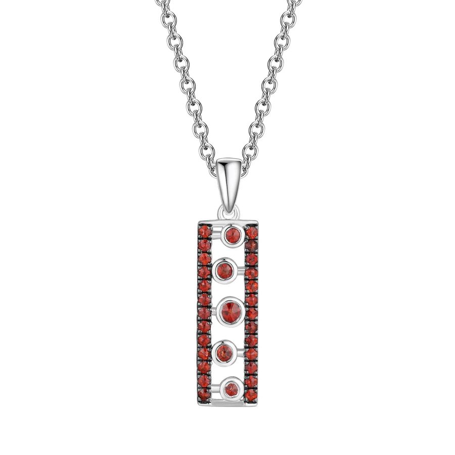 Garnet silver pendant - 390