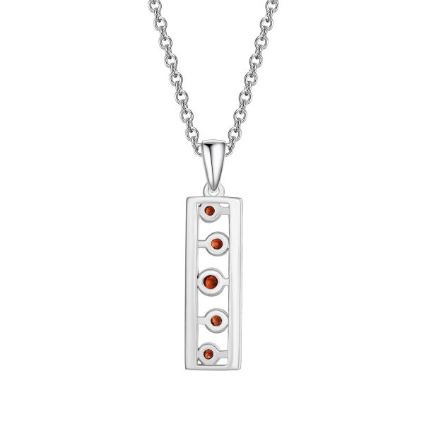 Garnet silver pendant - 390 #3