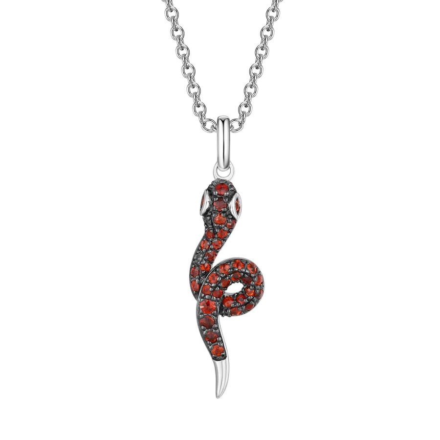 Garnet silver pendant - 403