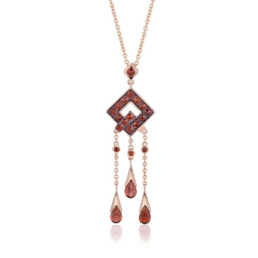 Garnet gold necklace - 585