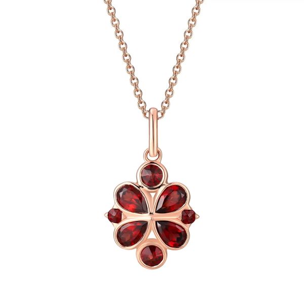 Garnet gold pendant - 365 #2