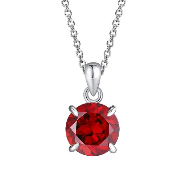 Garnet silver pendant - 408 #2