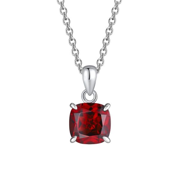 Garnet silver pendant - 411 #2