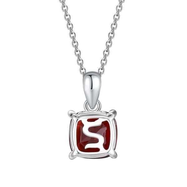 Garnet silver pendant - 411 #3