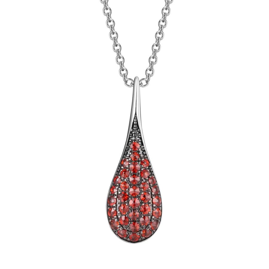 Šperky s granáty stříbro přívěšek - 397