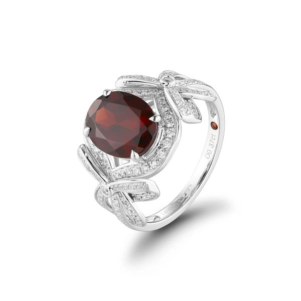 Šperky s granáty diamant prsten - 1133 #3