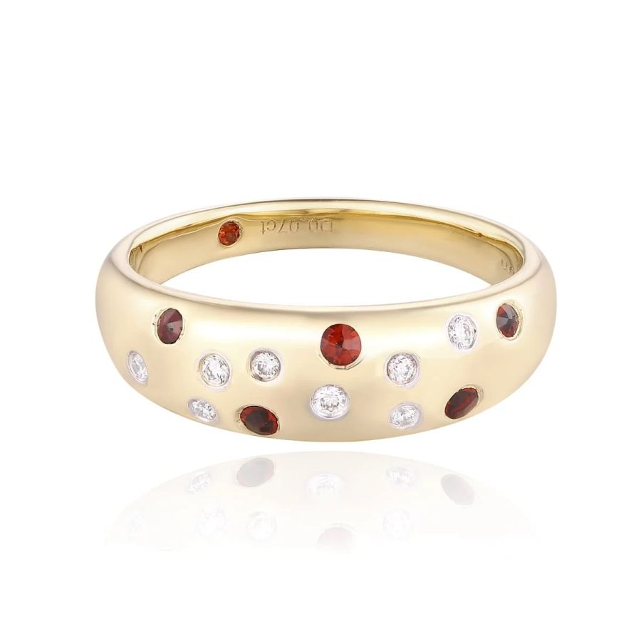 Šperky s granáty diamant prsten - 1134