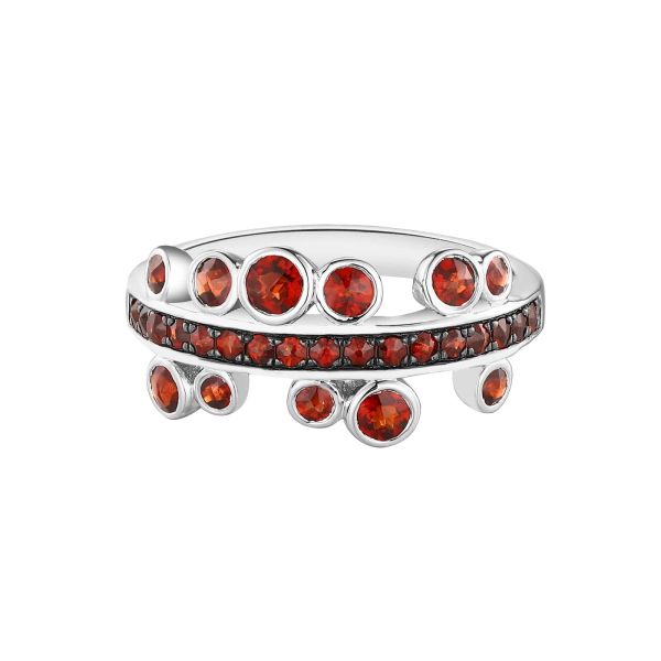 Šperky s granáty stříbro prsten - 1121 #2