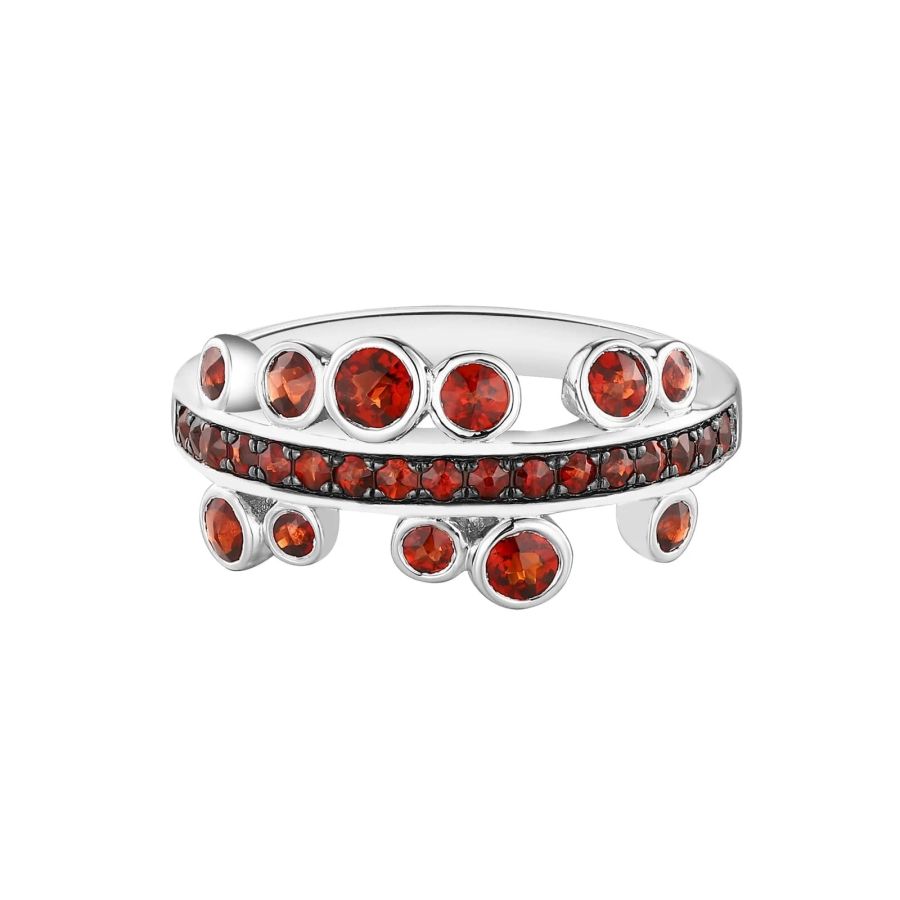 Šperky s granáty stříbro prsten - 1121