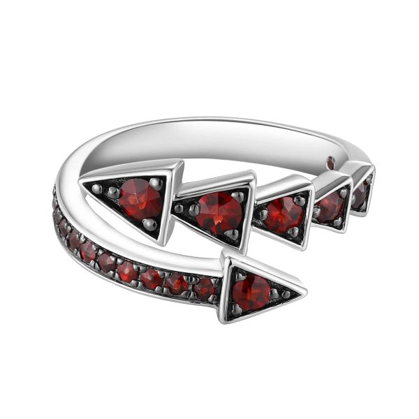 Šperky s granáty stříbro prsten - 1090 #2
