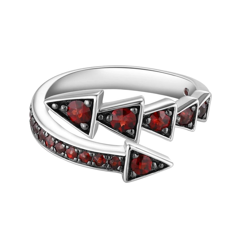 Šperky s granáty stříbro prsten - 1090