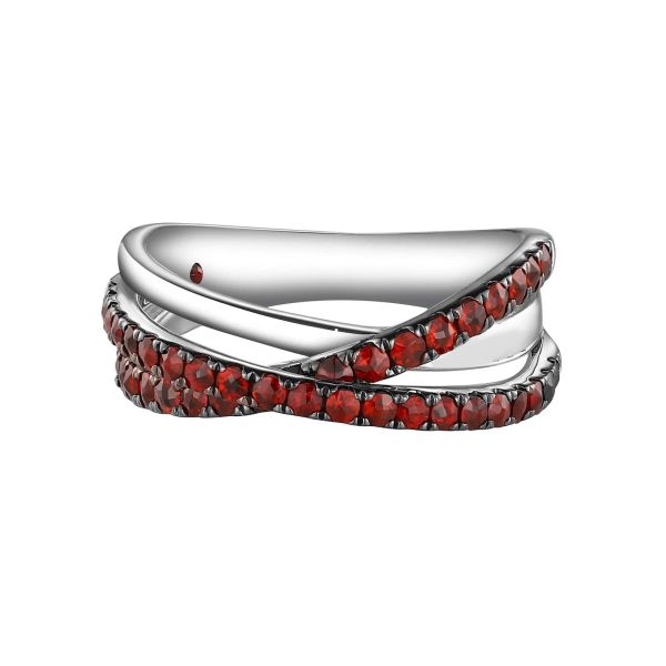 Šperky s granáty stříbro prsten - 1095 #2