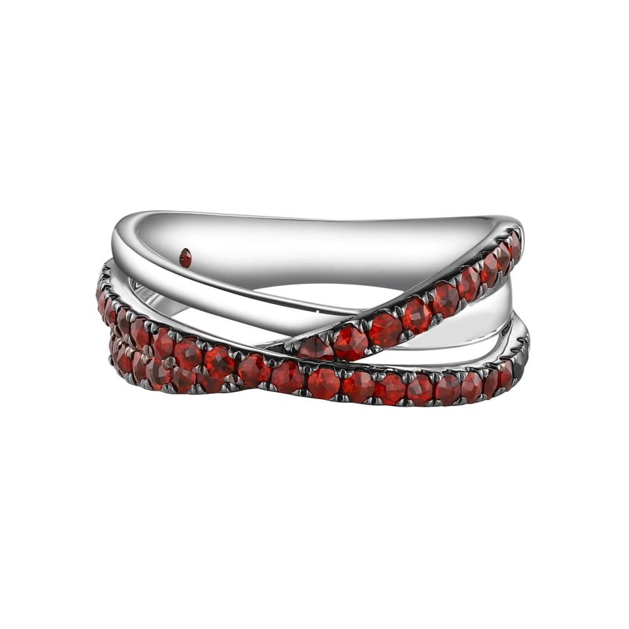 Šperky s granáty stříbro prsten - 1095