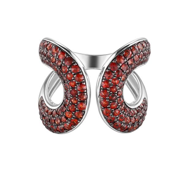 Šperky s granáty stříbro prsten - 1123 #2