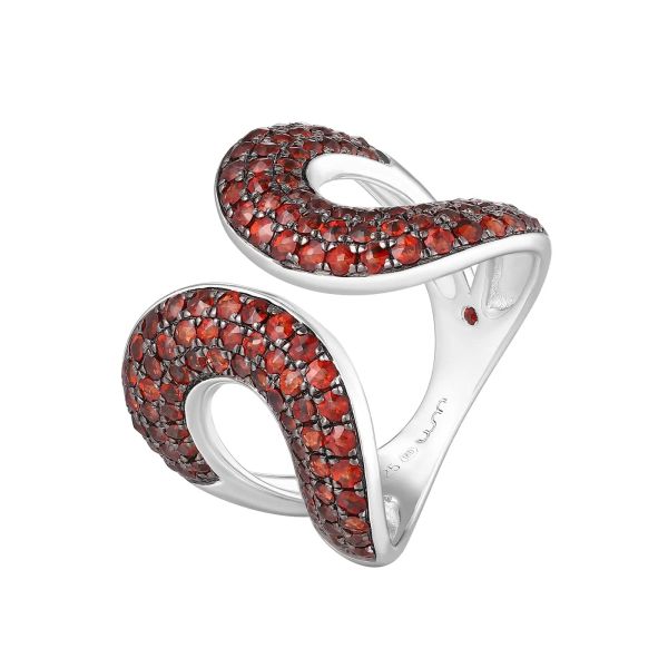 Šperky s granáty stříbro prsten - 1123 #3