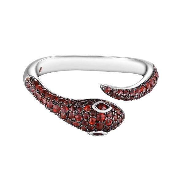 Garnet silver ring - 1098 #2