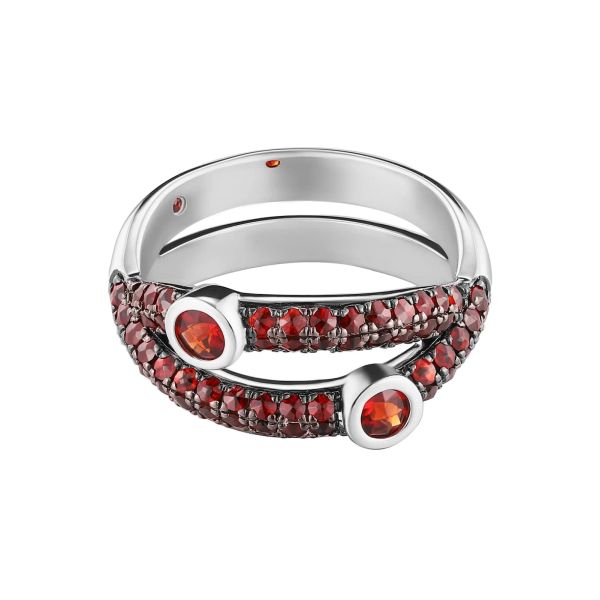 Garnet silver ring - 1097 #3