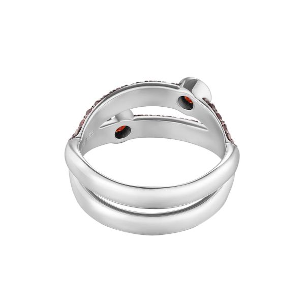 Garnet silver ring - 1097 #4