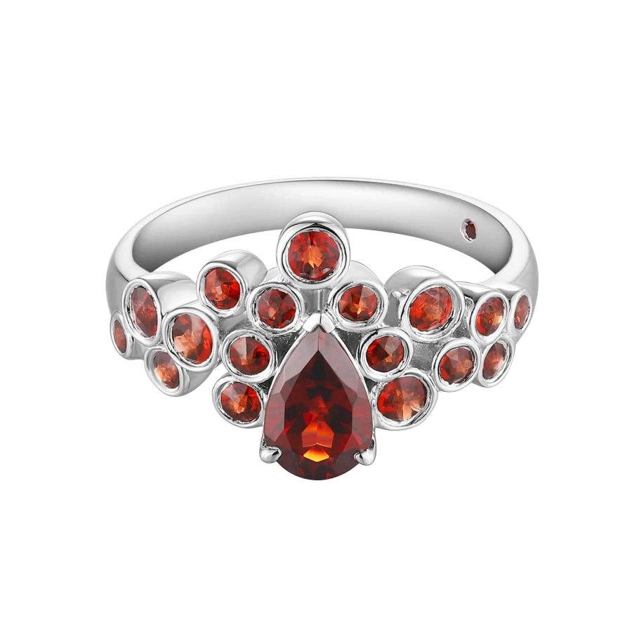 Šperky s granáty stříbro prsten - 1093