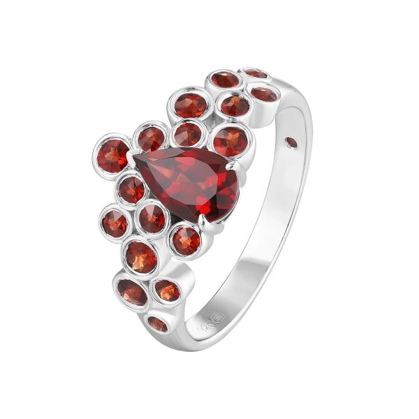 Šperky s granáty stříbro prsten - 1093 #3