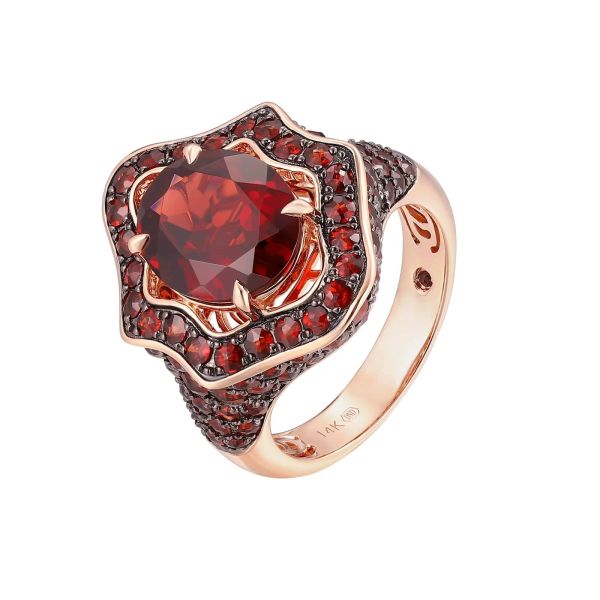 Šperky s granáty zlato prsten - 1078 #2