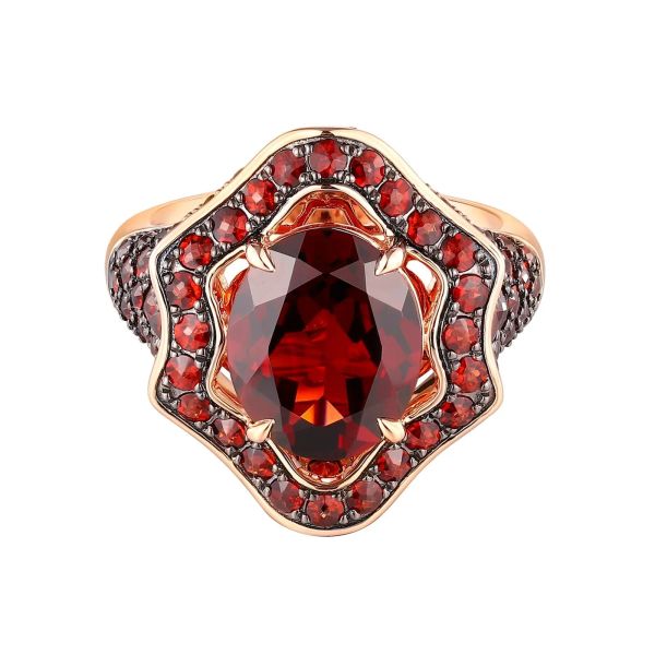 Šperky s granáty zlato prsten - 1078 #3