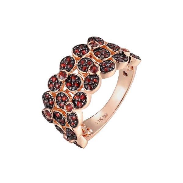 Garnet gold ring - 1076 #2