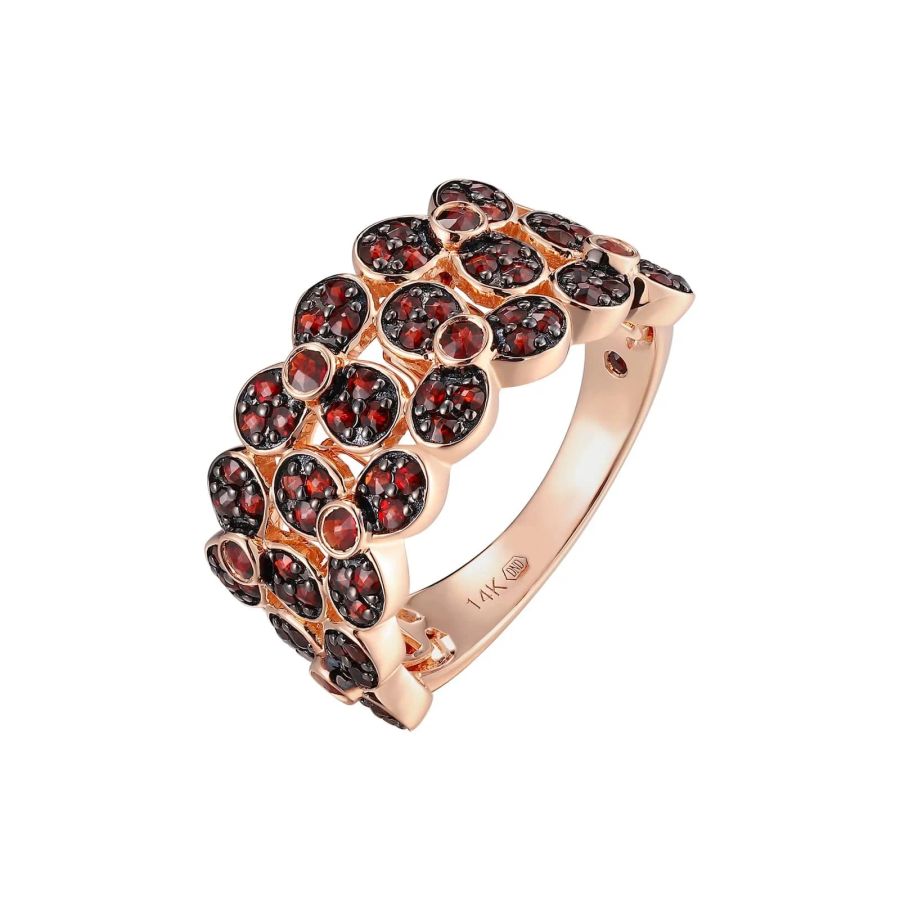 Garnet gold ring - 1076
