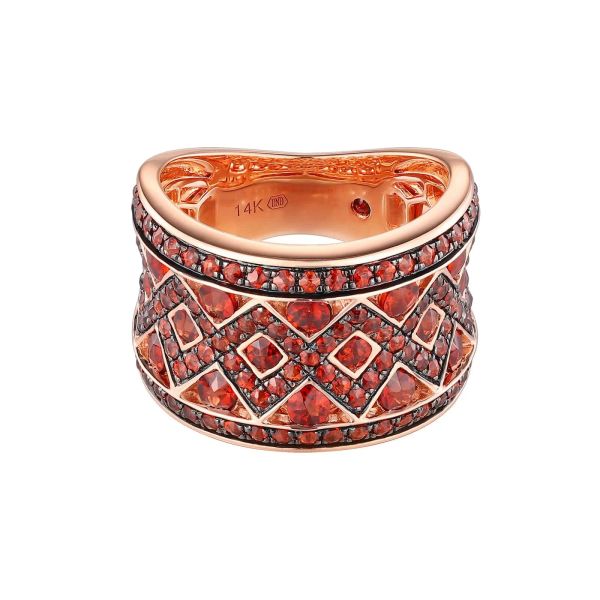 Garnet gold ring - 1084 #2