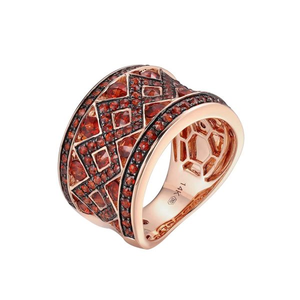 Garnet gold ring - 1084 #4