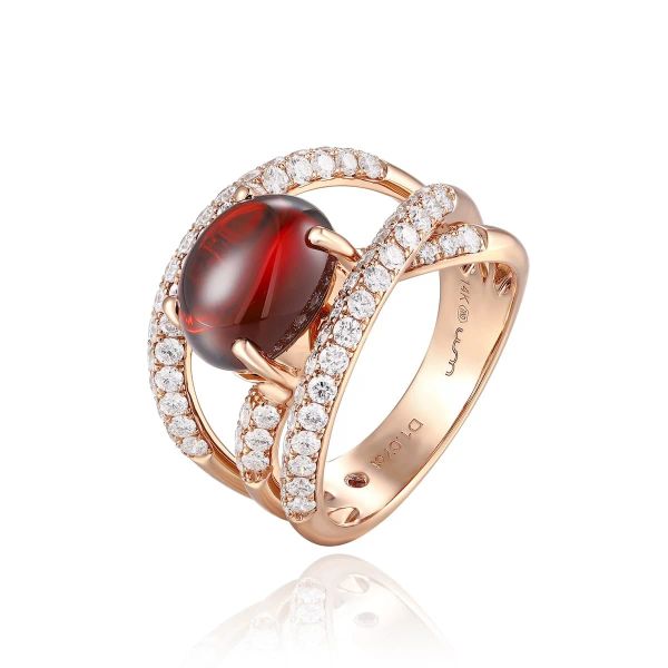 Garnet diamond ring - 1136 #3