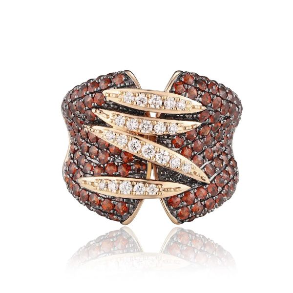 Šperky s granáty diamant prsten - 1135 #2