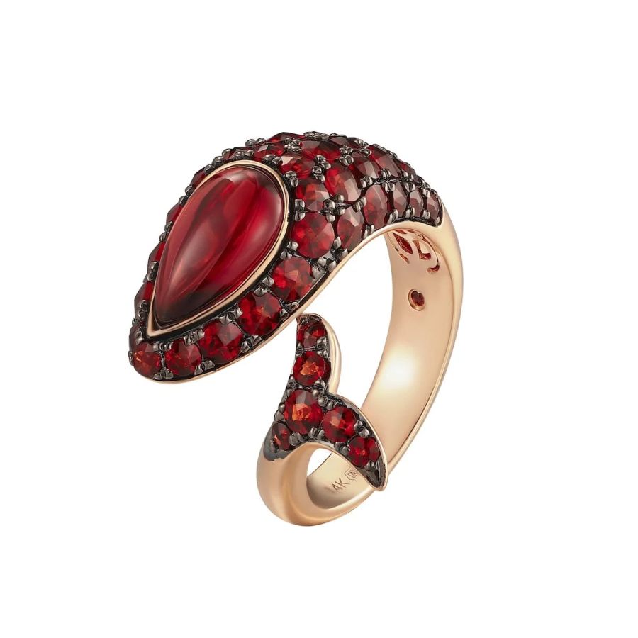 Šperky s granáty zlato prsten - 1125