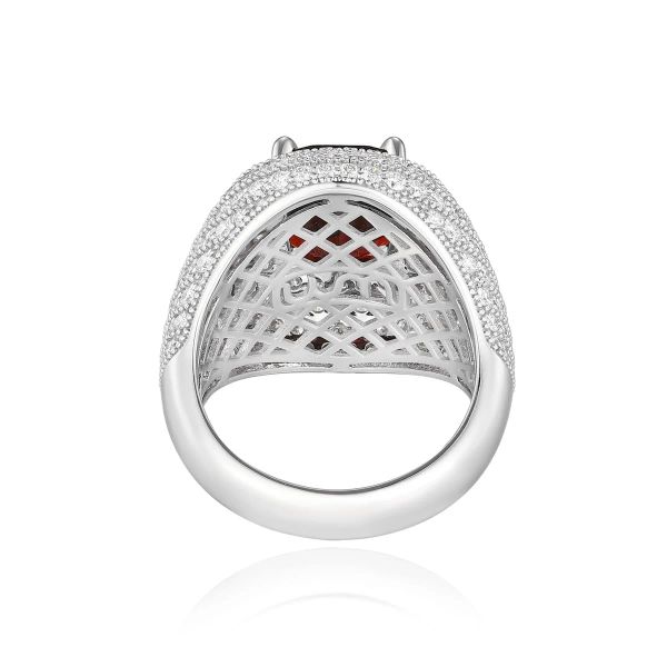 Šperky s granáty diamant prsten - 1142 #4