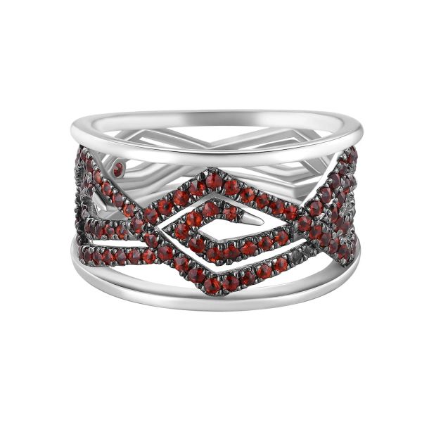 Šperky s granáty stříbro prsten - 1096 #2
