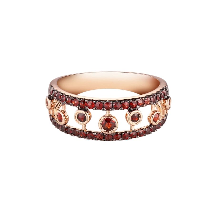 Garnet gold ring - 1079