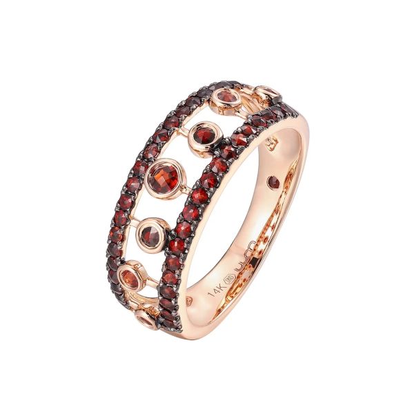 Garnet gold ring - 1079 #4