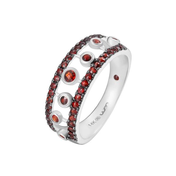 Garnet silver ring - 1162 #2