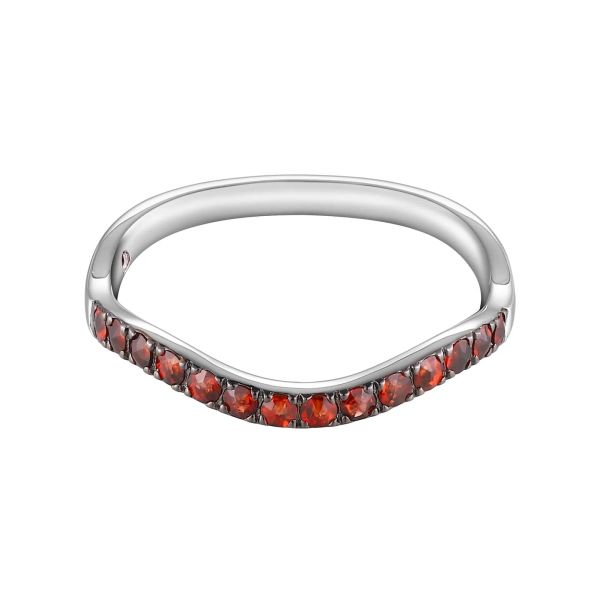 Garnet silver ring - 1153 #2