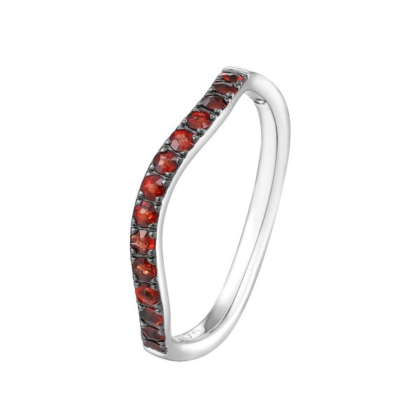 Garnet silver ring - 1153 #3