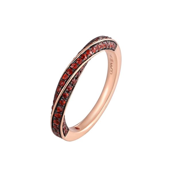 Garnet gold ring - 1124 #3