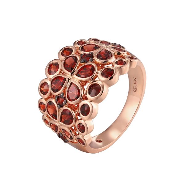 Garnet gold ring - 1083 #4