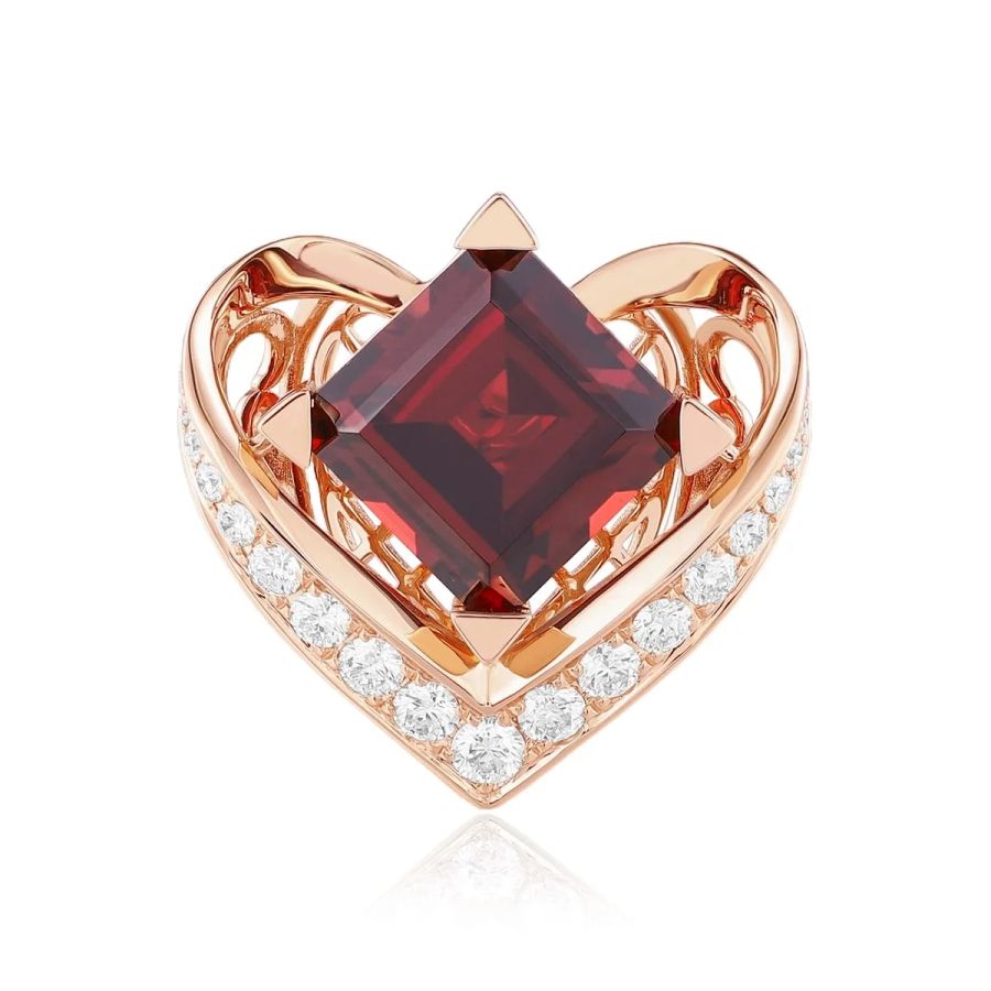 Šperky s granáty diamant prsten - 1144