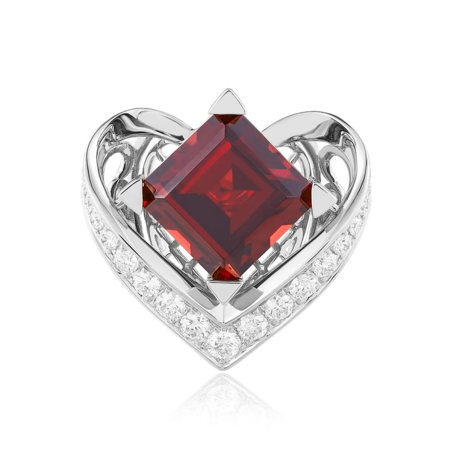 Šperky s granáty diamant prsten - 1167