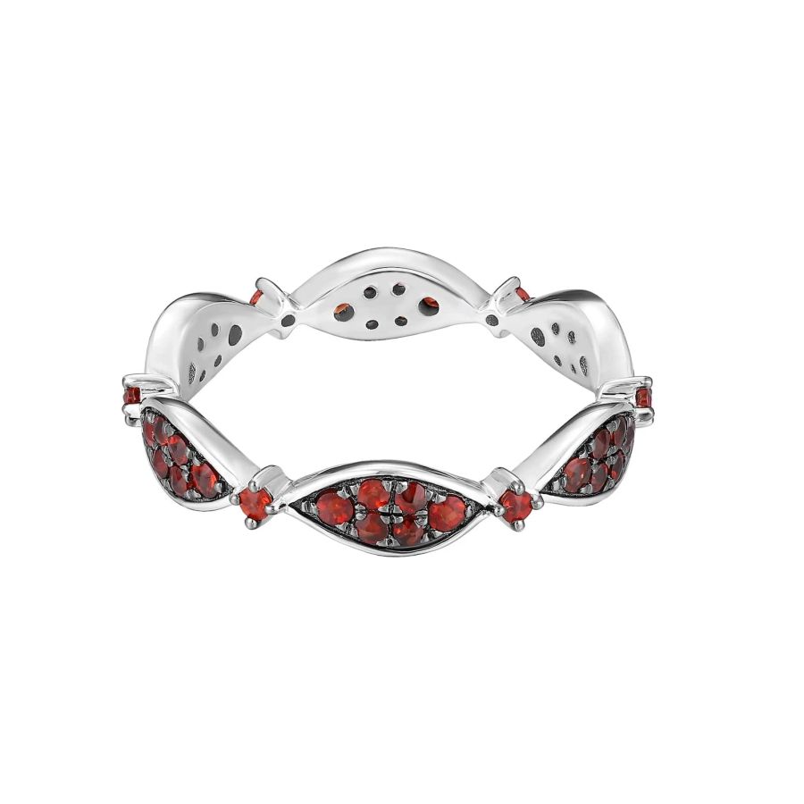 Garnet silver ring - 1087