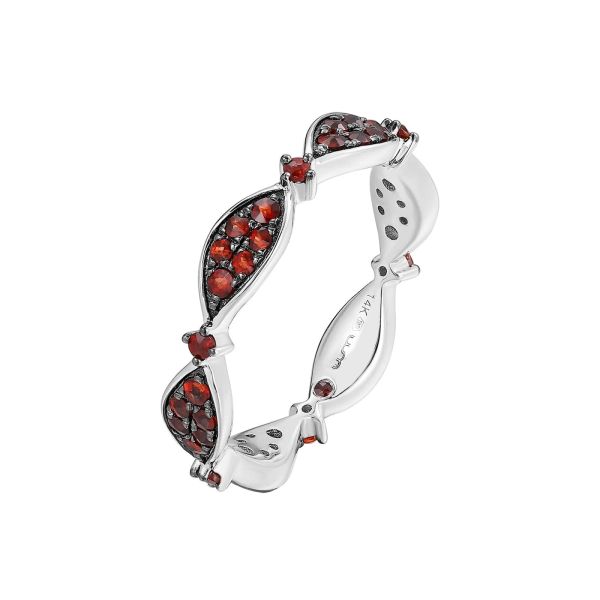 Garnet silver ring - 1087 #3