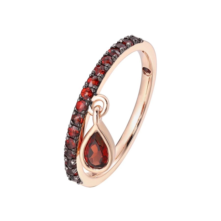 Garnet gold ring - 1089