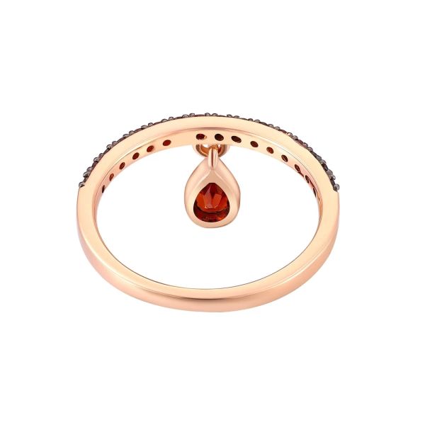 Garnet gold ring - 1089 #3