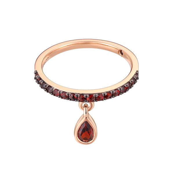 Garnet gold ring - 1089 #4